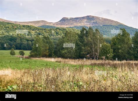 Beautiful Panoramic View Of The Bieszczady Mountains In The Early