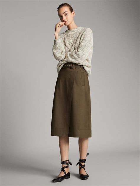 Spódnice Damskie Massimo Dutti Kolekcja Wiosna Lato 2019 Wrap skirt