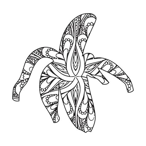 Coloriage Mandala Banane Pour Les Enfants Vecteur Premium