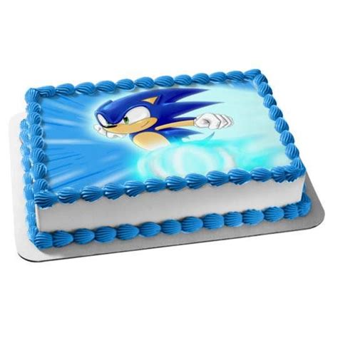 Sonic The Hedgehog Running Edible Cake Topper Frosting Sheet