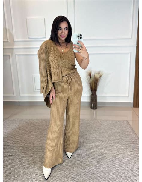 Conjunto Tricot Bélgica Nude Loja La Mina