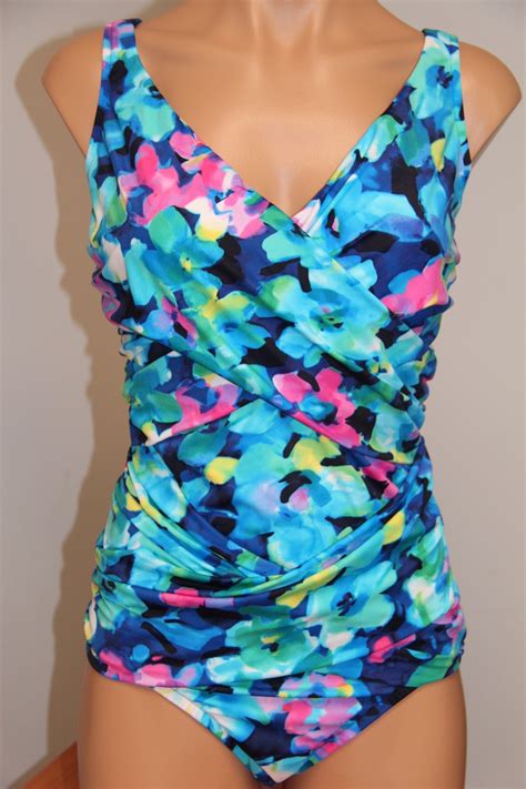 NWT INC International Concepts Swimsuit Bikini 1 One Pc Size 8 MLT EBay