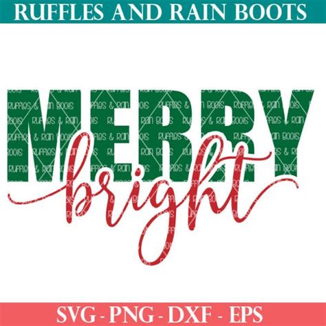 Offset Merry Bright Svg Cut File Set For Cricut Or Silhouette