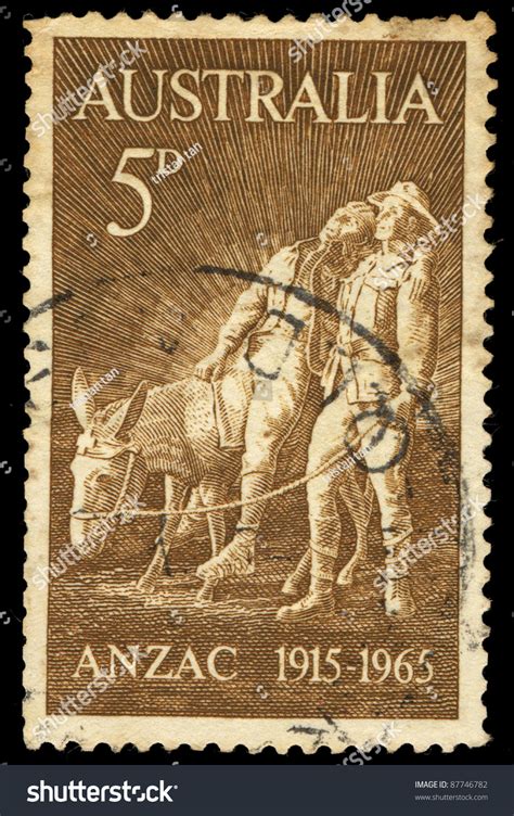 Australia Circa A Stamp Printed In Australia Shows Anzac