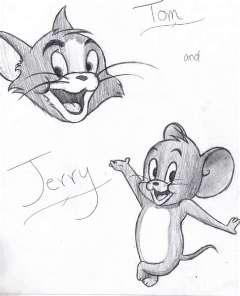 Tom And Jerry Pencil Sketch Drawing - IMAGESEE