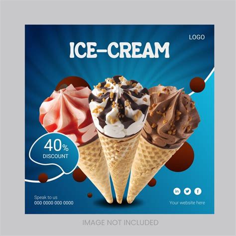 Premium Vector Ice Cream Social Media Post Design