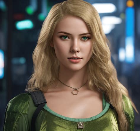 Lexica A Photo Realistic Early Year Old Blonde Haired Green Eyed Female Make Her More Life