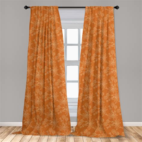 Burnt Orange Microfiber Curtains 2 Panel Set Living Room Bedroom In 3