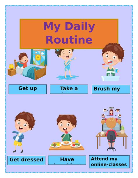 My Daily Routine Descripción My Daily Routine Get Up Take A Shower