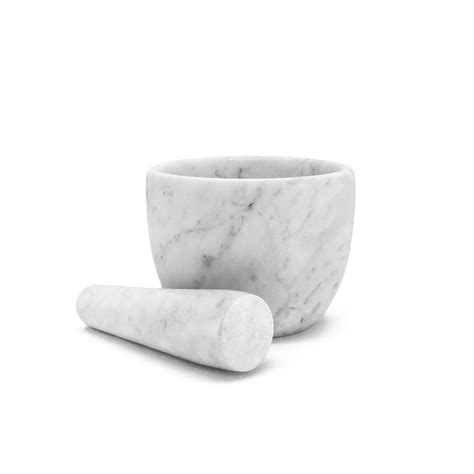 Small Carrara Marble Mortar And Pestle Fiammettav Home Collection