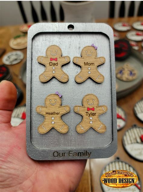 Gingerbread Man Cookie Sheet Ornament Plant Creative Wood Design