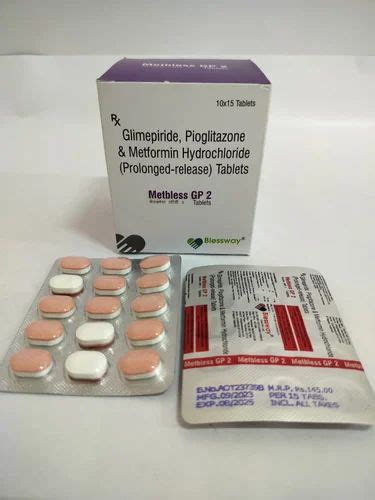 Metformin 500mg Glimepiride 2mg Pioglitazone 15 Mg Sustained Release