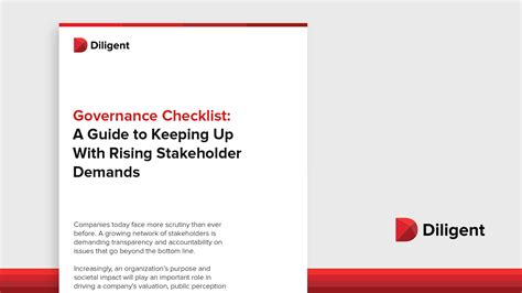 Governance Checklist A Guide To Keeping Up With Rising Stakeholder Demands