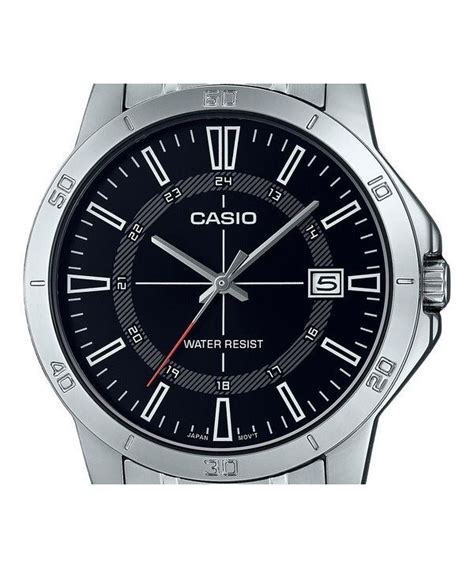 Casio Standard Analog Rustfrit St L Sort Urskive Quartz Mtp V D C