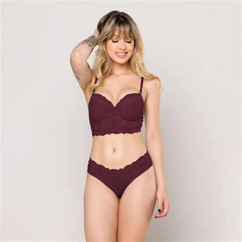 Conjunto De Lingerie Cropped Bojo Em Renda