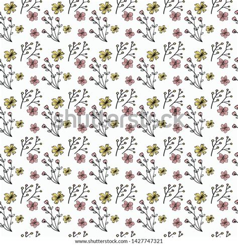 Cute Fabric Texture Seamless Red Yellow Stock Vector Royalty Free