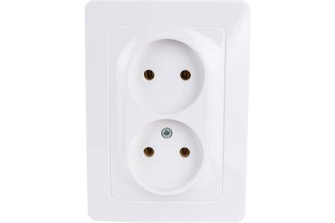 Двойная розетка Systeme Electric BLANCA без заземления без шторок ...