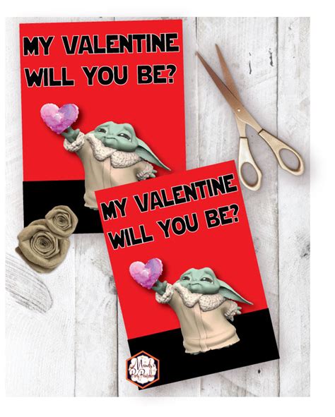 Baby Yoda Valentine Cards - Mandy's Party Printables