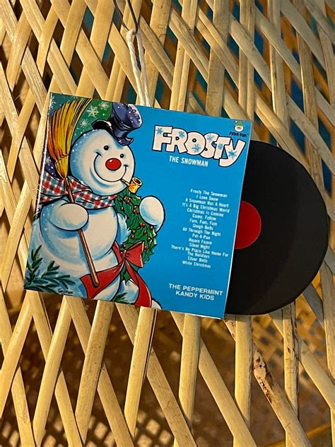 Classic Christmas Tree Ornament Mini Record Album Frosty The Snowman Etsy