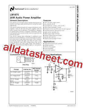 LM1875 Datasheet PDF National Semiconductor TI