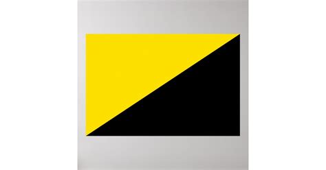 Anarcho capitalism flag anarchy symbol black yello poster | Zazzle