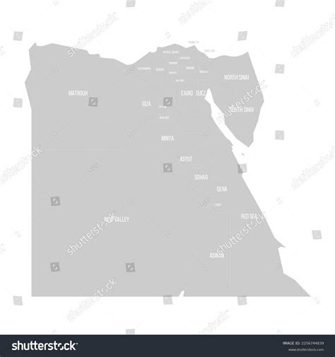 Egypt Political Map Administrative Divisions Stock Vector Royalty Free