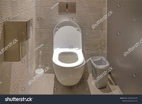 Toilet Bathroom Public Toilet Airport Restaurant Stock Photo 2182303159