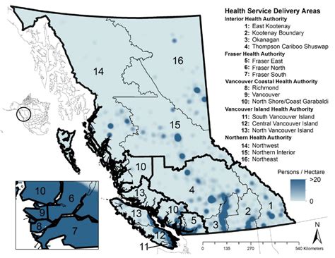 British Columbia Population Density Map