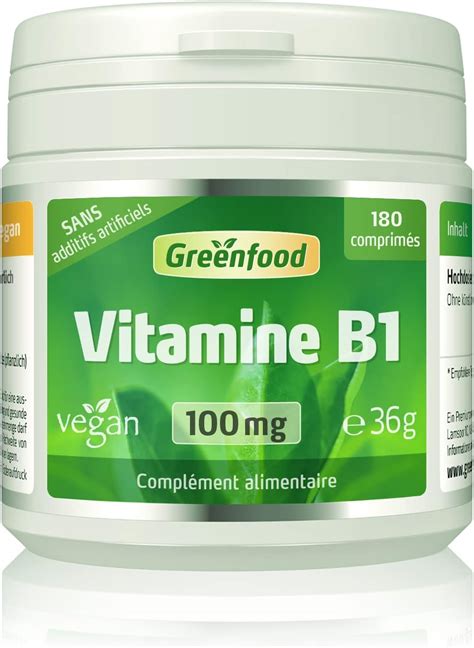 Greenfood Vitamine B Mg Dose Lev E Comprim S Vegan Sans