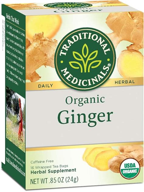 Amazon Traditional Medicinals Organic Ginger Herbal Tea Promotes