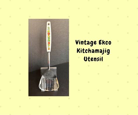 Vintage Ekco Kitchamajig Slotted Spoon Scoop Vegetable Spice of Life Handle Vintage Kitchen ...