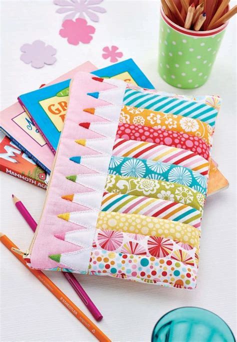 How To Make A Patchwork Pencil Case Free Pattern Crafts Beautiful