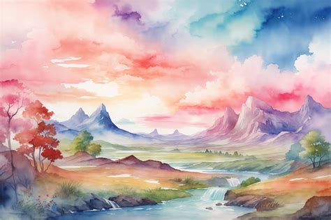 Watercolor Landscape Background Graphic by Forhadx5 · Creative Fabrica