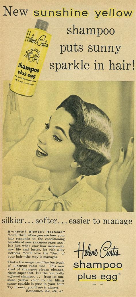 Beauty Ad Helene Curtis Shampoo Plus Egg Sunshine Yellow