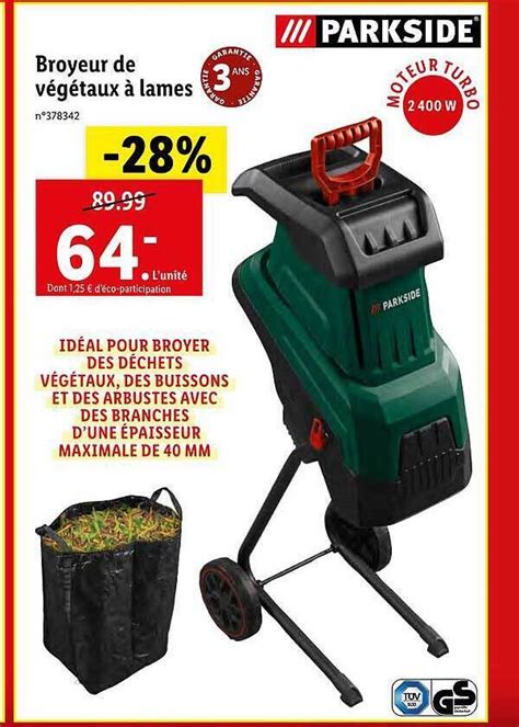 Promo Broyeur De V G Taux Lames Parkside Chez Lidl