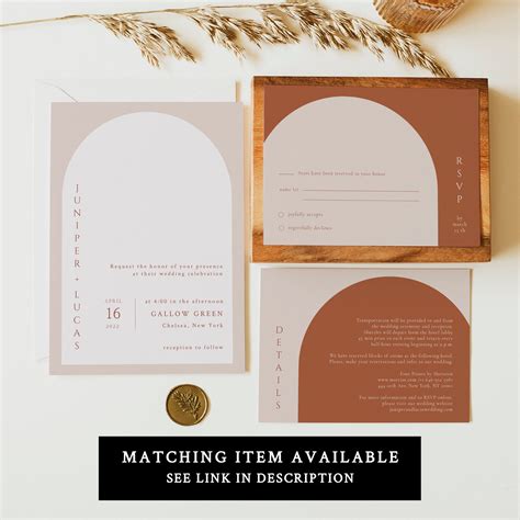 Juniper Arched Boho Wedding Program Template Terracotta Etsy