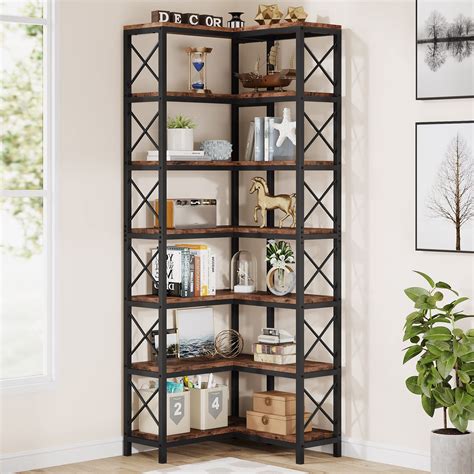 Buy Tribesigns Shelf Corner Bookshelf Large Modern Corner Bookcase