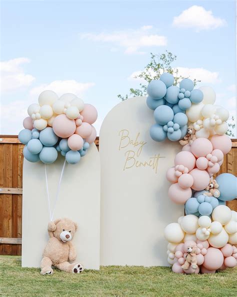 Pink And Blue Balloons Dusty Arch Kit Garland Nude For Gender Reveal Baby Shower Decorations