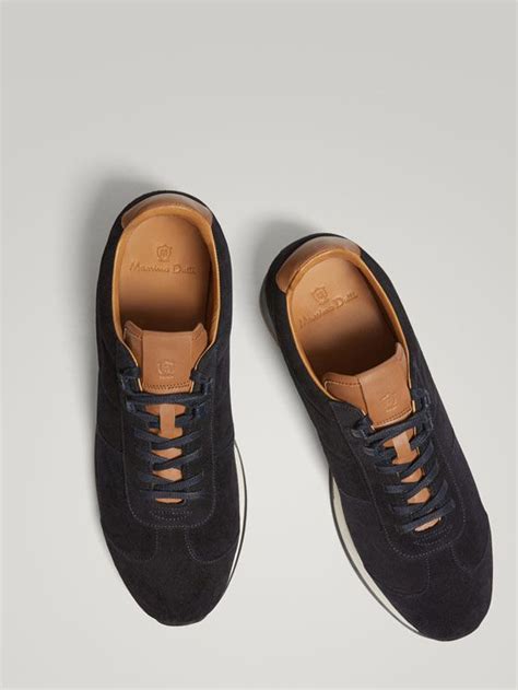 Spring Summer 2018 Men´s Blue Split Suede Leather Sneakers At Massimo