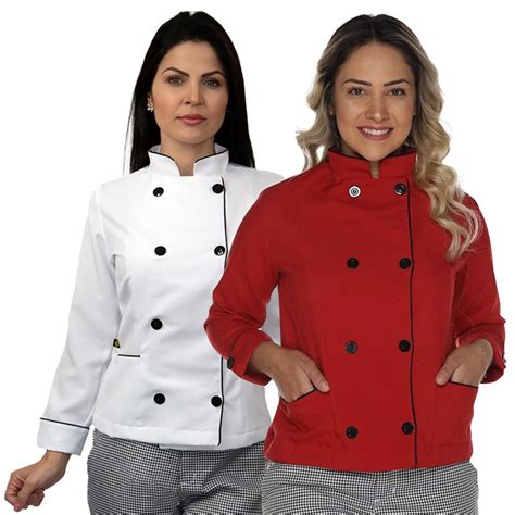 Demorgan Uniformes Dolmã chef de cozinha feminina Feminino Dolmã