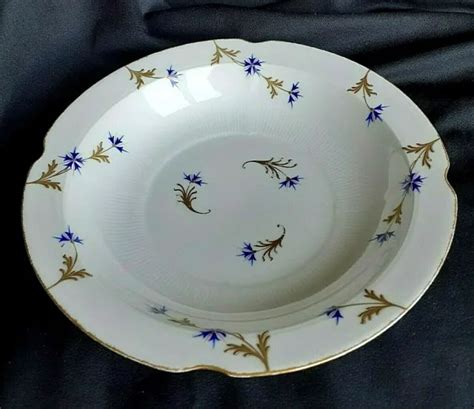 Grand Plat Creux En Porcelaine De Limoges D Cor Aux Barbeaux Vers