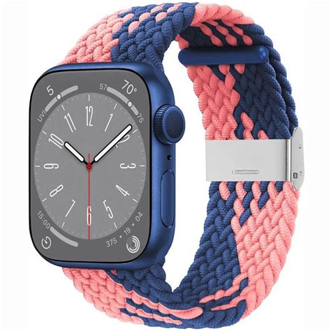 Flätat Elastiskt Armband Apple Watch 8 41mm Blue Powder