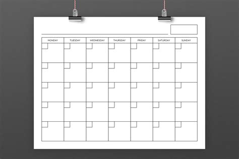 8.5 x 11 Inch Blank Calendar Page Template By Running With Foxes ...