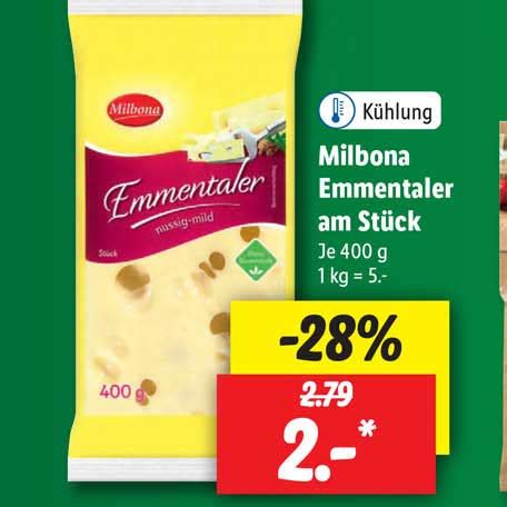 Milbona Emmentaler Am St Ck Angebot Bei Lidl Prospekte De