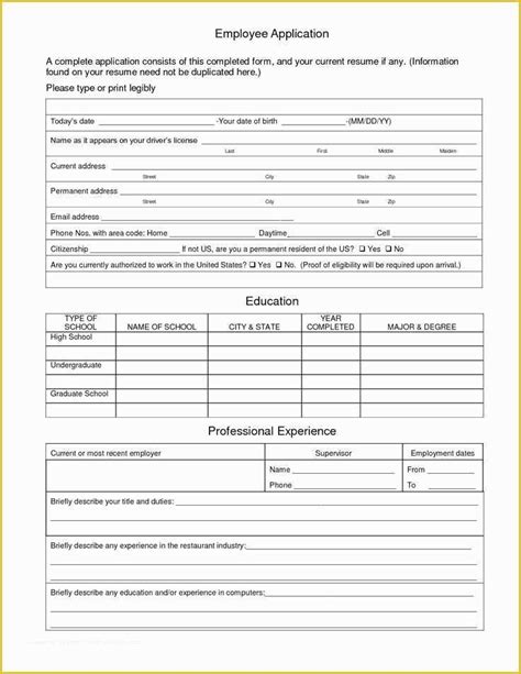 Free Spanish Job Application Template Of Free Printable Application For