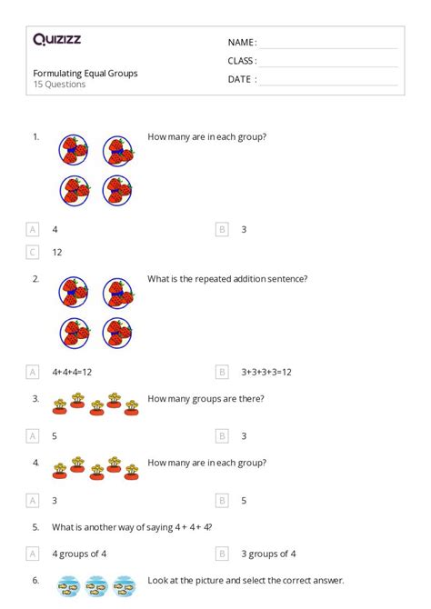 50 Multiplication As Equal Groups Worksheets For 1st Class On Quizizz Free And Printable