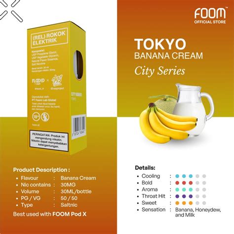 Liquid Foom Tokyo Banana Cream Salt Nic Ml By Flooid X Vss Vapeku