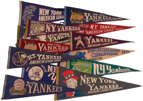 1930s 50s New York Yankees American League Champions Pennants