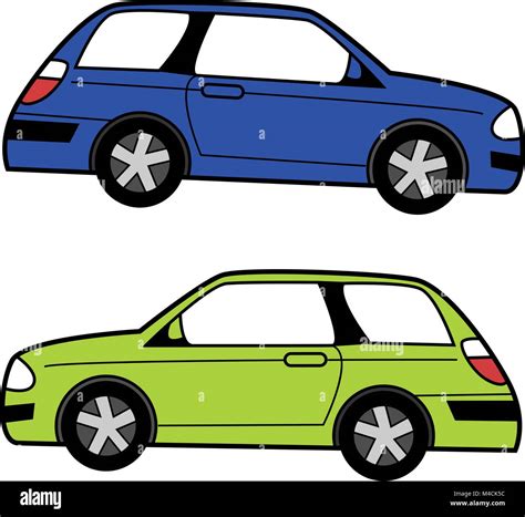 An image of a profile view Compact Cartoon Car Stock Vector Image & Art - Alamy