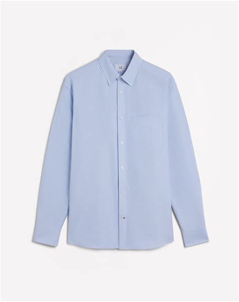 Men S Pale Blue Cotton Button Down Shirt Dunhill Us Online Store